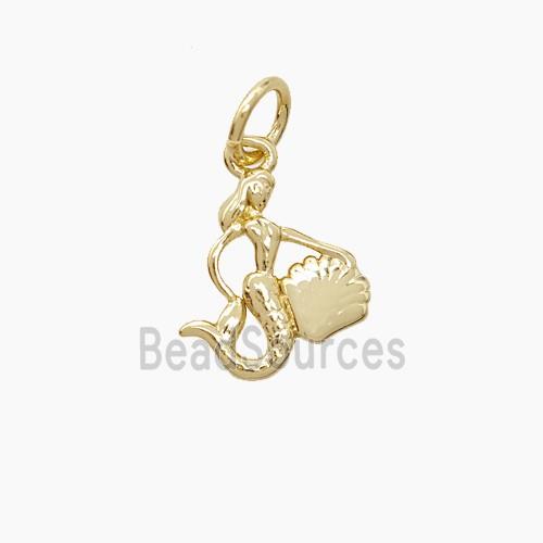 Copper Mermaid Pendant Gold Plated