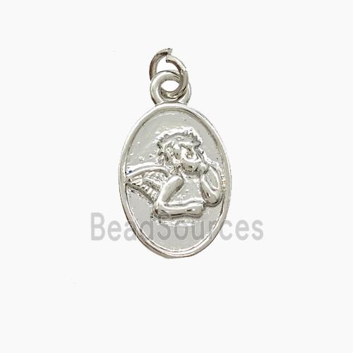 Copper Angel Pendant Platinum Plated