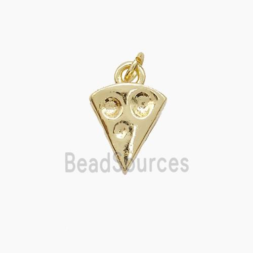 Pizza Charms Copper Pendant Gold Plated