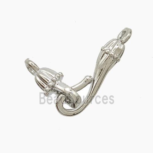 Copper Clasp Platinum Plated