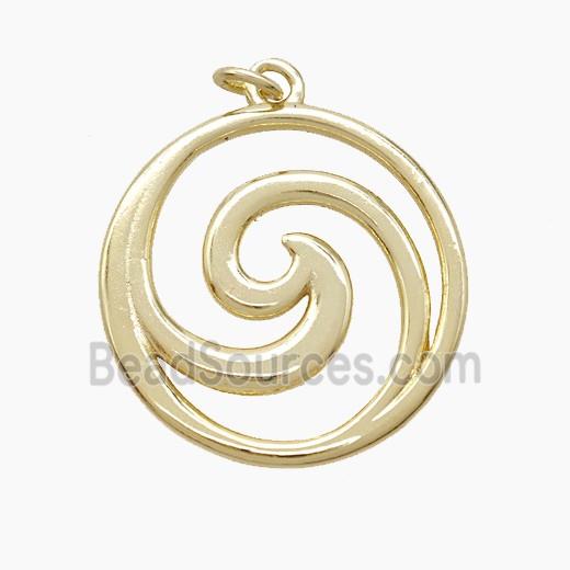 Copper Swirl Wave Pendant Gold Plated
