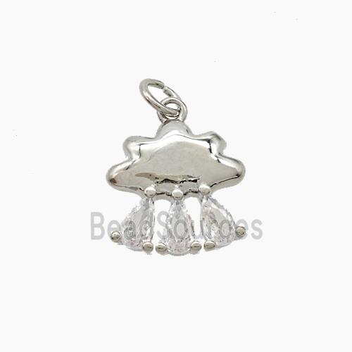 Copper Cloud Pendant Pave Zirconia Platinum Plated