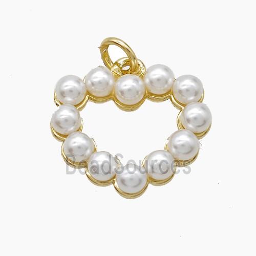 Copper Heart Pendant Pave Resin Gold Plated