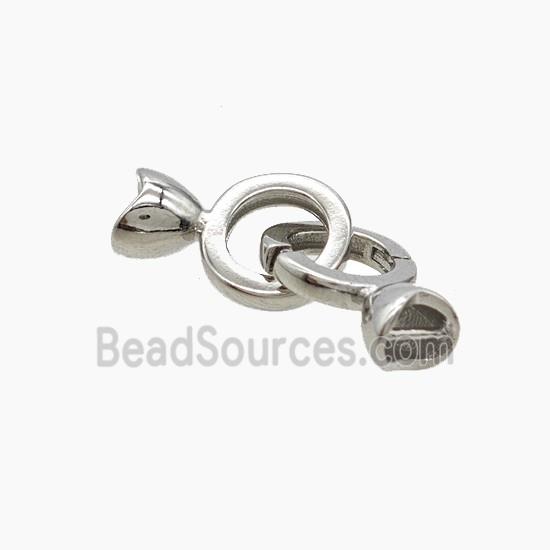 Copper Cordend Clasp Platinum Plated