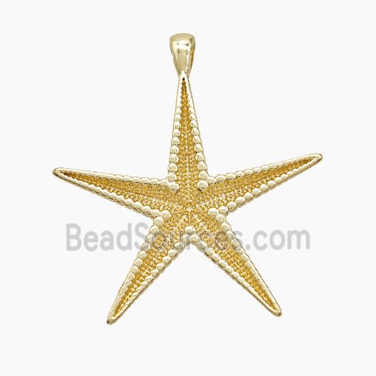 Copper Starfish Pendant Gold Plated