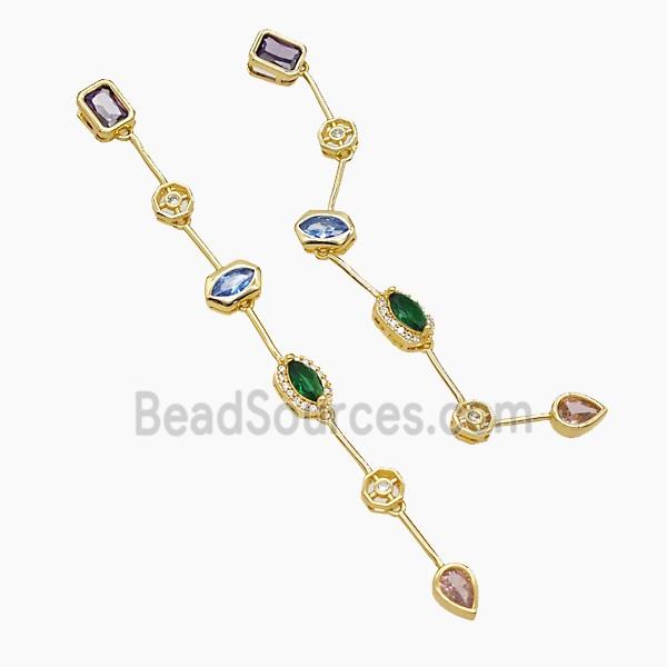 Copper Necklace Extender Chain Pave Zirconia Gold Plated