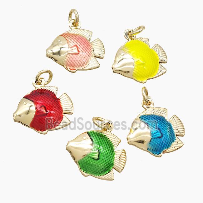Copper Fish Pendant Painted Gold Plated Mixed