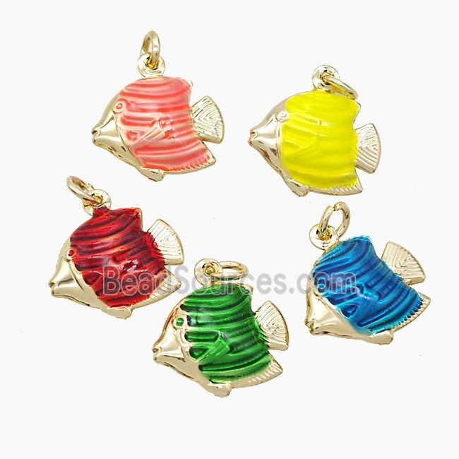 Copper Fish Pendant Painted Gold Plated Mixed