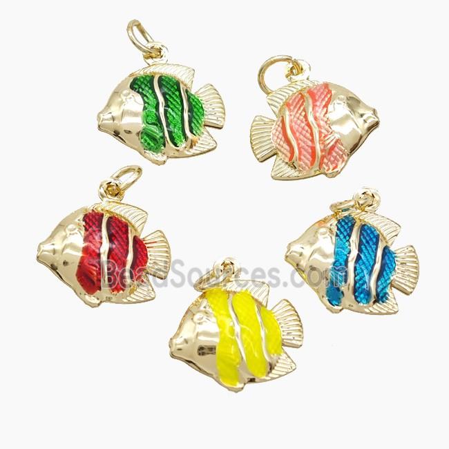 Copper Fish Pendant Painted Gold Plated Mixed