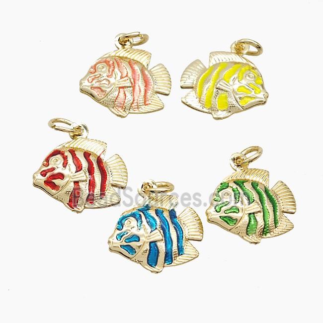 Copper Fish Pendant Painted Gold Plated Mixed