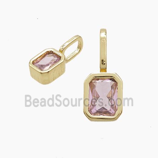 Copper Pendant Pave Crystal Glass Gold Plated