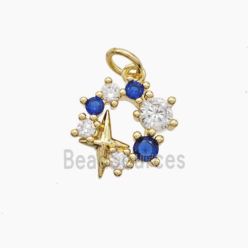 Copper Star Pendant Pave Zirconia Gold Plated