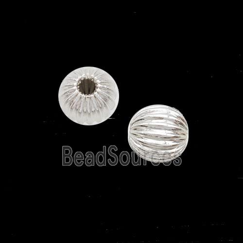 Copper Round Beads Shiny Silver