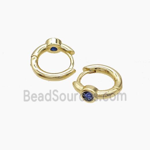 Copper Hoop Earrings Pave Zirconia Gold Plated