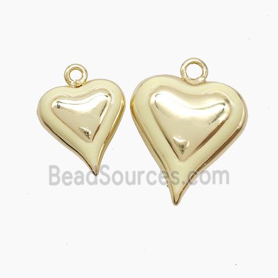 Copper Heart Pendant Beige Enamel Gold Plated