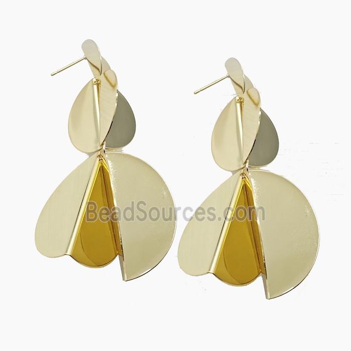 Copper Stud Earrings Gold Plated