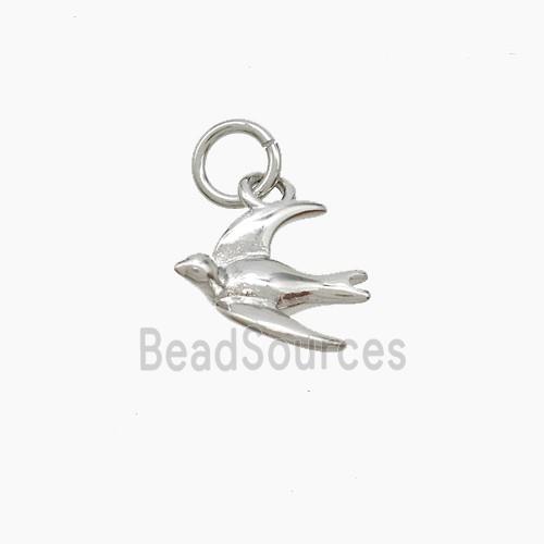 Copper Swallow Birds Pendant Platinum Plated