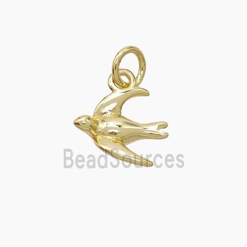 Copper Swallow Birds Pendant Gold Plated