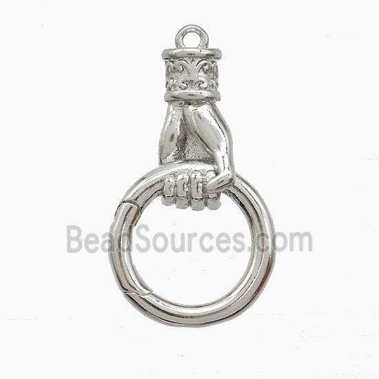 Copper Carabiner Clasp With Hand Platinum Plated