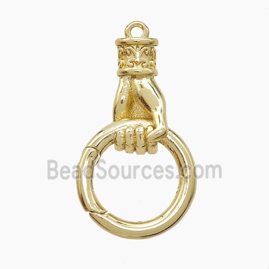 Copper Carabiner Clasp With Hand Gold Plated