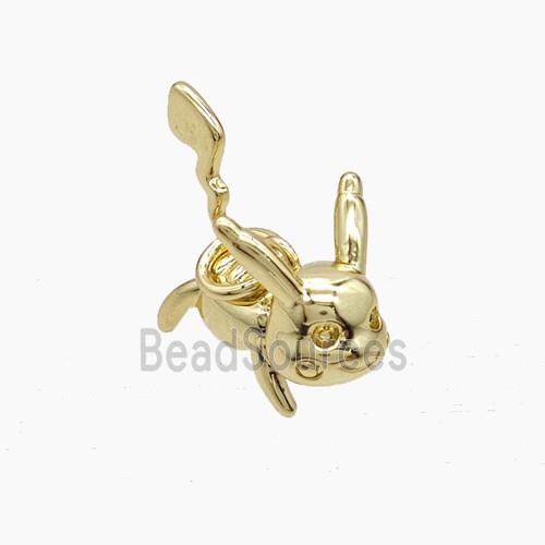 Copper Rabbit Pendant Gold Plated