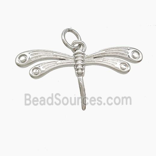 Copper Dragonfly Pendant Platinum Plated