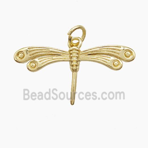 Copper Dragonfly Pendant Gold Plated