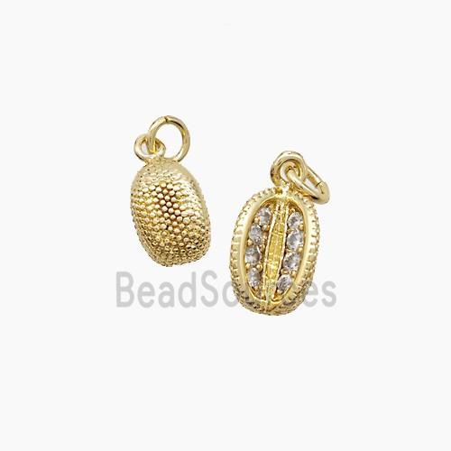Copper Durian Pendant Pave Zirconia Gold Plated