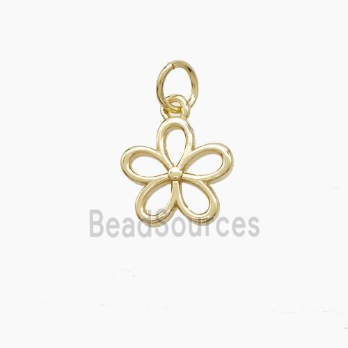 Copper Flower Pendant Gold Plated