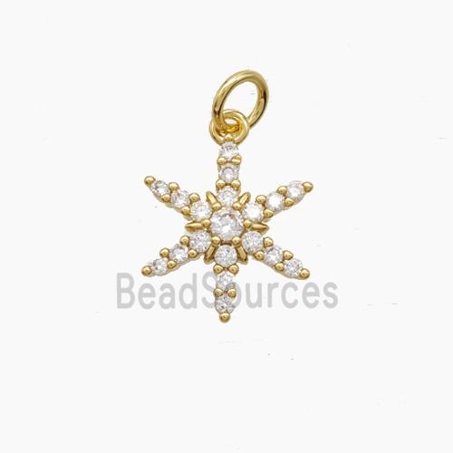 Copper Northstar Pendant Pave Zirconia Gold Plated