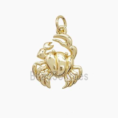Copper Crab Pendant Gold Plated