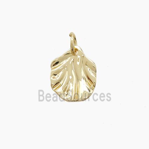 Copper Leaf Pendant Gold Plated