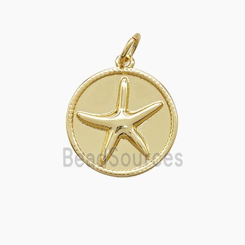 Copper Starfish Pendant Gold Plated