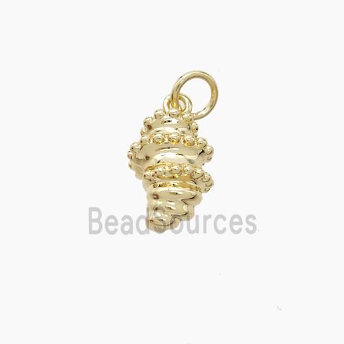Copper Oyster Shell Pendant Gold Plated