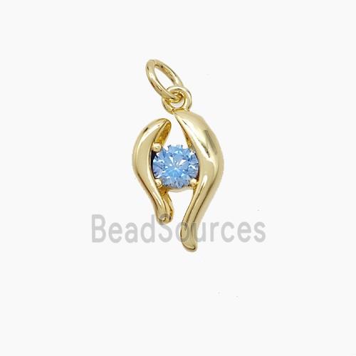 Copper Pendant Pave Zirconia Gold Plated