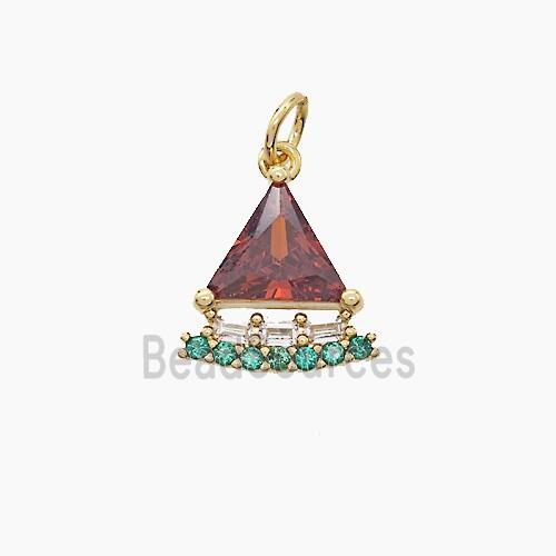 Copper Crown Pendant Pave Zirconia Gold Plated