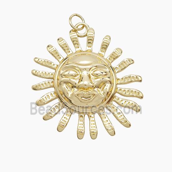 Copper Sun Pendant Gold Plated