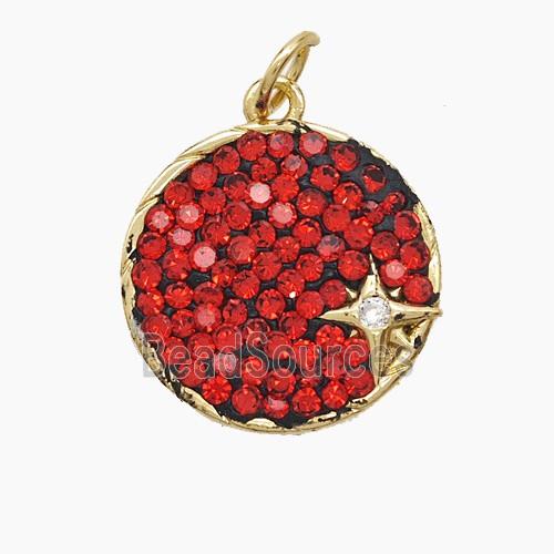 Copper Sun Pendant Pave Zirconia Star Gold Plated