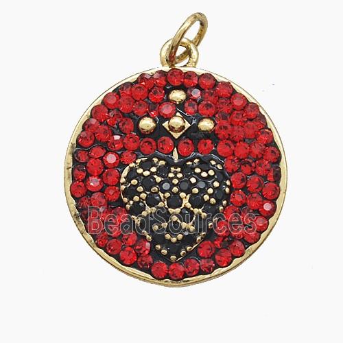 Copper Sun Pendant Pave Zirconia Heart Gold Plated