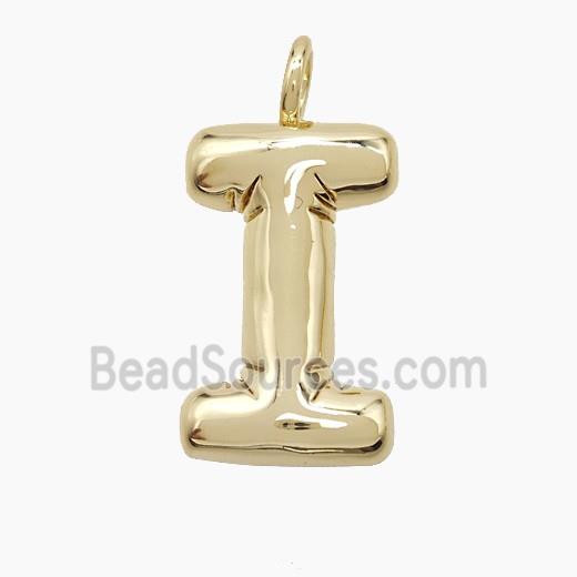 Copper Letter-I Pendant Gold Plated