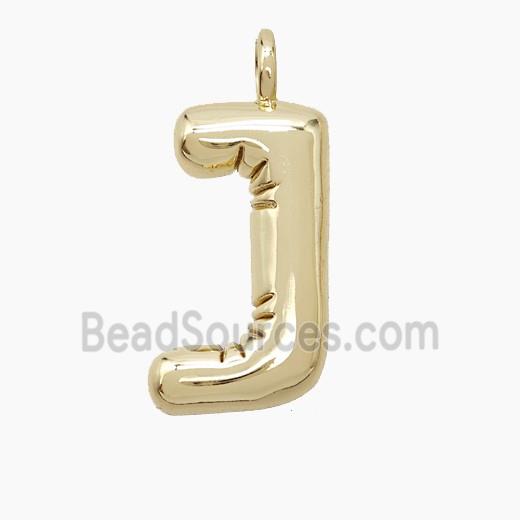 Copper Letter-J Pendant Gold Plated