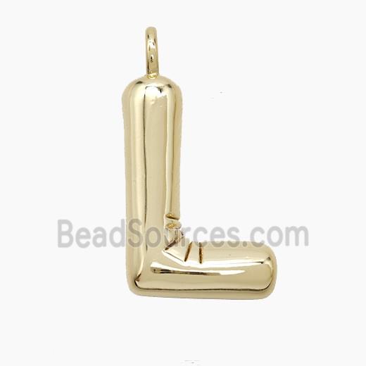 Copper Letter-L Pendant Gold Plated
