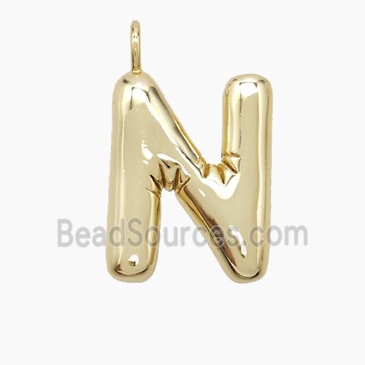 Copper Letter-N Pendant Gold Plated