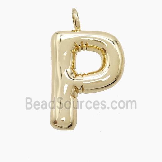 Copper Letter-P Pendant Gold Plated
