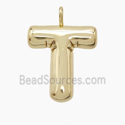 Copper Letter-T Pendant Gold Plated