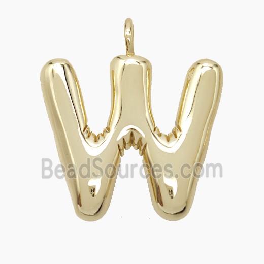 Copper Letter-W Pendant Gold Plated