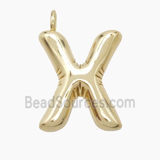 Copper Letter-X Pendant Gold Plated