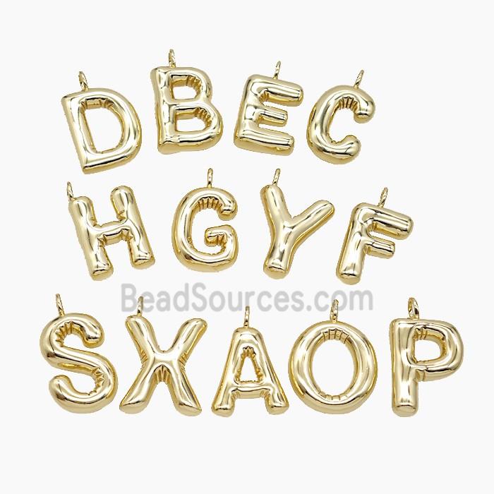 Copper Alphabet Pendant Gold Plated Mixed Letters