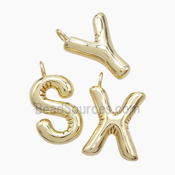 Copper Alphabet Pendant Gold Plated Mixed Letters