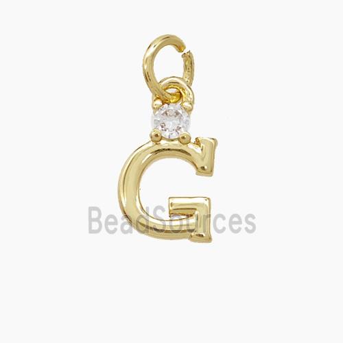 Copper Letter-G Pendant Pave Zirconia Gold Plated